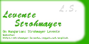 levente strohmayer business card